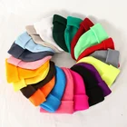 Wholesale Custom Unisex Warm Winter Hat Cap Multicolor Wool Knit beanies Hats