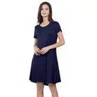 Wholesale high quality round neck short sleeve loose knitwear dress for women