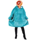 Ultra Big Plush Hooded Fleece With Sleeves SweatShirt Blanket