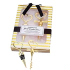 Splendid Wedding Favors gold color Heart Shaped Metal Wine Bottle Stopper and bottle opener