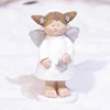 Wholesale schutzengel xmas christmas decoration angels, customized white cute resin christmas angel statue<