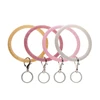 Flexible silicone jelly bangle colorful O shape cheap keyring resin Matte silicone keychain