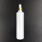 High Quality 370ml 12oz Cylinder White PET Plastic Bottle with Pump Spray for Shampoo Hair Oil Packaging