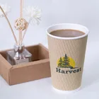Ripple Paper Coffee Cups Hot Sale 8oz Disposable Eco Friendly Single/Double/Ripple Wall With Lid