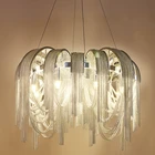 Modern Decorative Silver Chain Projection Light Chandelier