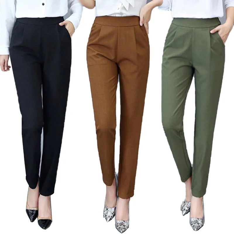 straight leg casual trousers