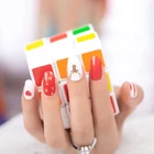 Nail Stickers OEM Custom Adhesive Professional Nail Decals Stickers With Pink Glitters
