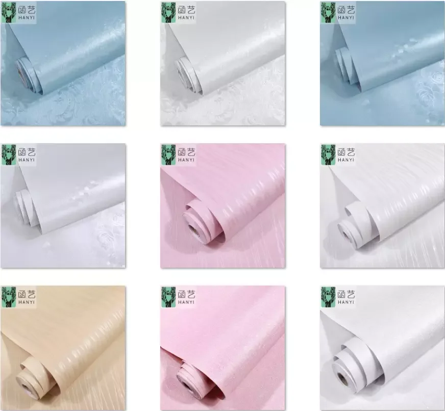 Solid Color PVC Waterproof Wall Sticker for Living Room Kids Room Vinyl Contact Paper Self adhesive Wallpapers for Bedroom Walls