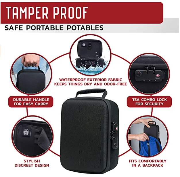 Custom Smell Proof Case Premium Travel Container Stash EVA Hard Smell Proof Bag details
