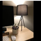 Black Table Lamp Lamps And Lampshades Modern Tripod Base Black Fabric Lampshade Table Lamp Desk Lamp