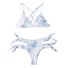 Tie Bottom Swimsuit Brazilian Cut Cheeky Swimwear Floral Micro Bikini Side Ties Swimsuits