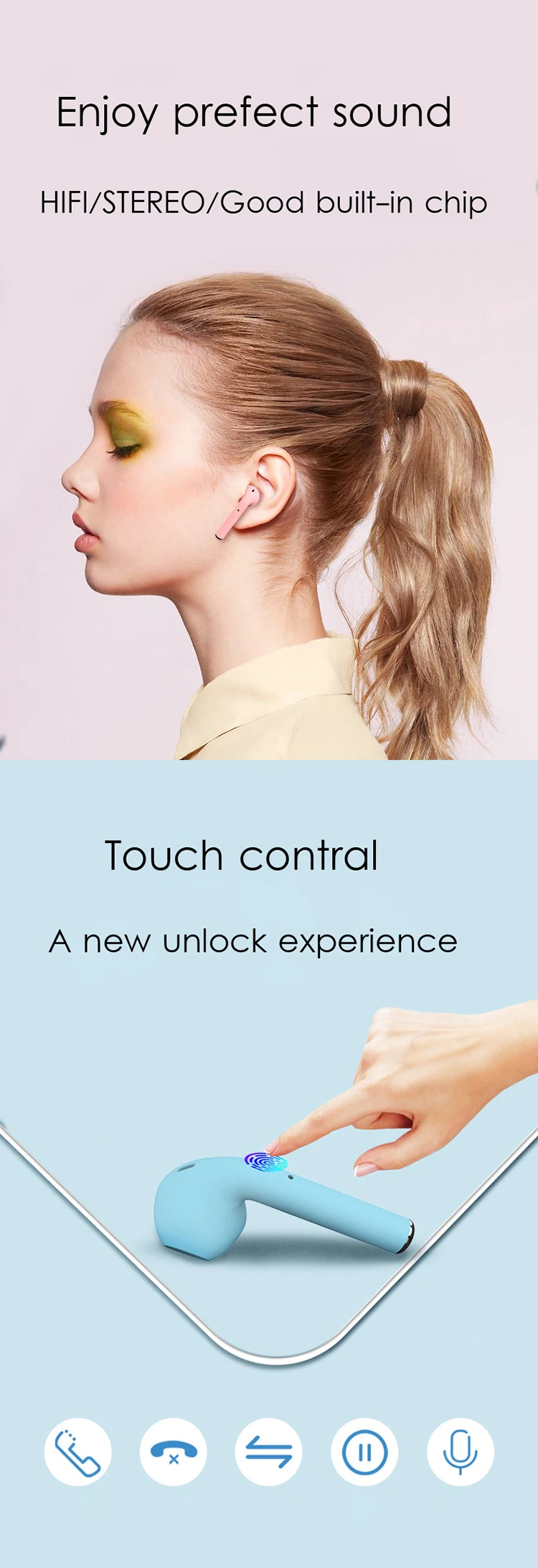Original Factory Inpods 12 Tws Wireless Bluetooth Earbuds Mini Stereo Sports Earphone Headphones - ANKUX.COM