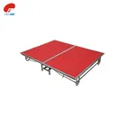 Hotel Metal Platform Portable Folding Mobile Stage With Wheel