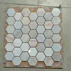 Pink marble coins tiles mosaic Norway red stone chips for wall floor tiles