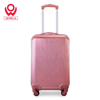 Aoweila Pink ABS + PC hard shell customized luggage, wear-resistant brushed anti scratch suitcase