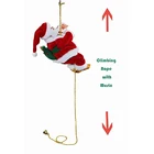 Newest Electric Santa Claus Doll with Music Creative Children Gift Funny Climbing Rope Santa Claus Toy