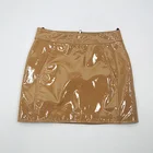 Wholesale women custom zipper ladies casual short skirt female leather skirt real