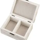 Custom Rustic Wood White Wedding Rings and Vows Box