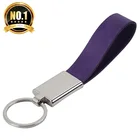 Nickel key holder ring attached custom embossed logo name pu leather keychain Supplier from China