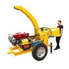 China Forestry Mobile Diesel Engine Wood chipper shredder Branch wood Chip Crusher Machine For Sale