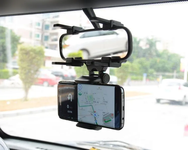 Universal car Mobile Phone Stand Car Rearview Mirror Bracket Mount Adjustable Car Phone Holder