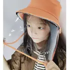 Fashion 100% cotton children protective hat sun visor cap colorful pvc protection cap outdoor windproof fisherman's hat