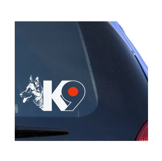 K9 الألماني الراعي واضح الفينيل ملصق لاصق لامع ورائع سيارة علامة النافذة تحذير ل نافذة الشرطة الكلب تحذير الحرس تسجيل الفن طباعة