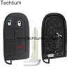 logo attached 3 button with panic button and blade black fob remote key shell case for Fiat