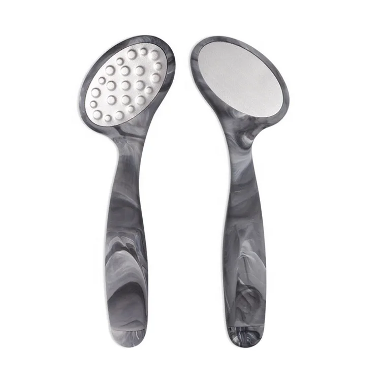 304 Metal Small Black ABS Handle Foot File Marble Painting Hard Skin Remover