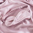 Pure silk mulberry eye mask for adults logo custom for sale pink solid color silk eye mask