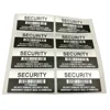 100 Silver Security Labels Removed Tamper Evident Warranty Sealing Sticker With Serial Number And Barcode