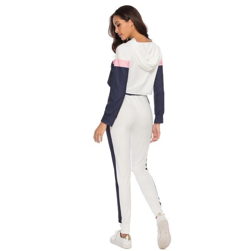 Wholesale Contrast Stitching Long Sleeve Casual Sports Suit For Women