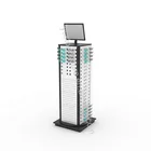 Rotatable display rack for sunglasses/eyewear with mirror