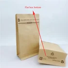 Custom Printed Resealable Kraft Paper With Valve Foil Aluminum Hemp Flat Bottom Coffee Bag