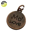 Custom engraving making pendant charm round metal jewelry tags for garment