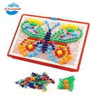 Funny creative diy mushroom nail kit 3d mosaic puzzle for kids