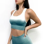 Gradient High Impact Quick Dry Activewear Seamless fitness Gym Yoga bra Women