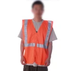 Volunteer Reflective Security V Shape Safety Vest Zip Work Vest For Men
