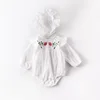 PHB 50017 fashion frill design toddler long sleeve embroidered rompers baby fall clothes