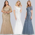 Plus size fat elegant dark blue women evening dresses mother of the bride clothing