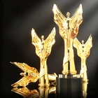 Metal Crystal Gold With Goldcrystal Trophy Design Wholesale Creative Custom Metal Oscar Crystal Ttrophy Gold Awards With Black Base