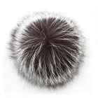 Wholesale Accessory Fluffy Genuine Silver fox fur pom pom ball keychain