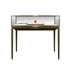 Stainless Steel Jewelry Display Cases Glass Jewelry Display Showcase Table & Wooden LED Light Jewelry Showcase Counter For Sale