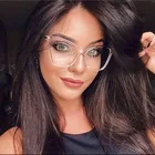 Women Big Frame Sun Glasses Newest Cat Eye Sunglasses Fashion Metal Clear Sunglasses