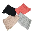 acrylic jacquard sweater poncho warp knitting cape women shawl