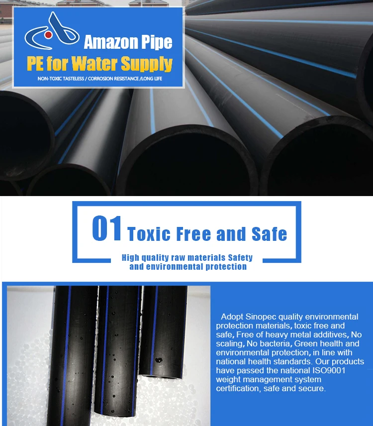 6" dr 17 hdpe 50cm water pipes