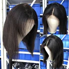 Human Hair Wigs Lace 150% Density Brazilian Virgin Human Hair Wigs Silk Straight Bob HD 4x4 5x5 Lace Closure Wigs