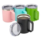 Coffee mug with handle double wall 18/8 Vacuum Insulated stainless steel travel cup ,wine tumbler