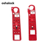 Lockout hasp aluminum holds op to 12 or 24 padlocks for Industrial equipment lock-out