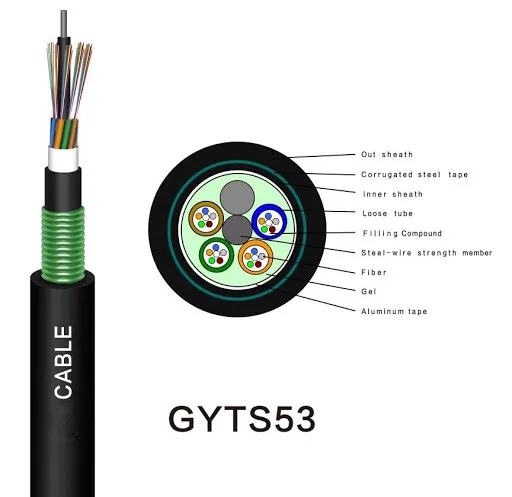 Gyts53 12f 24f 48f 96f Durable Steel Tape Armored Single Mode G655